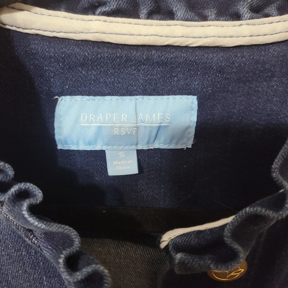 Draper James Navy Denim Jacket with Gold Accents - Picture 4 of 4